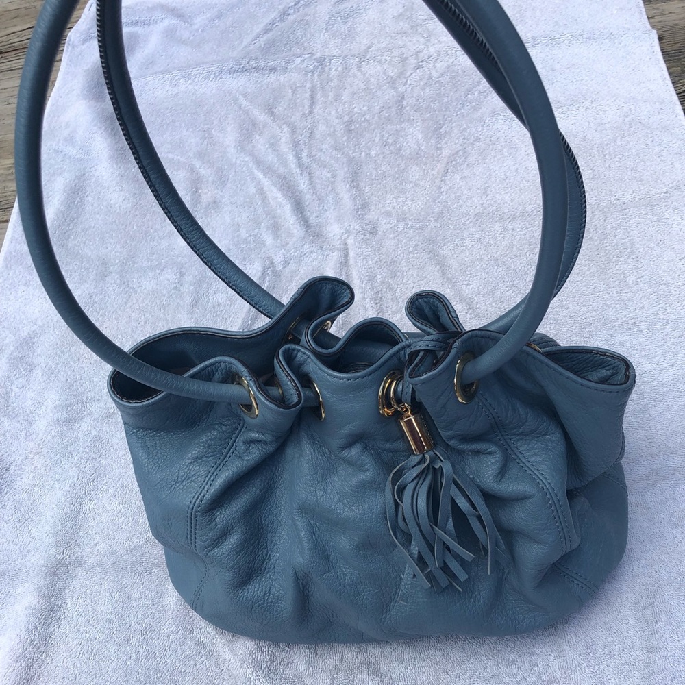 Light Blue leather Michael Kors bag hobo style